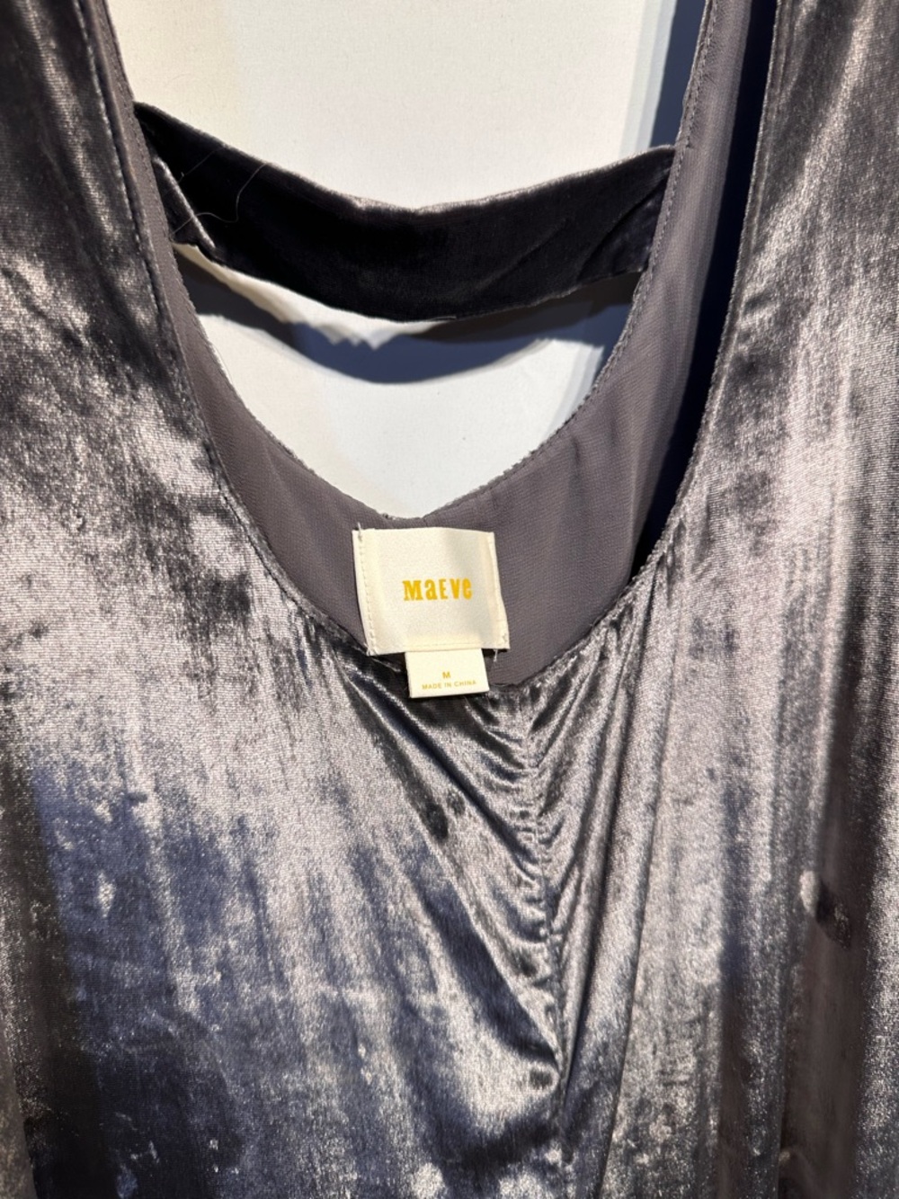 Maeve Charcoal Silver Velvet Halter Jumpsuit - Picture 3 of 7